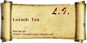 Loisch Iza névjegykártya